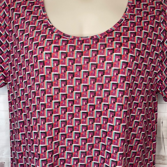 LuLaRoe Classic Womens Geometric Pink Casual Top Shirt Sz. X Large XL NEW - Picture 3 of 9